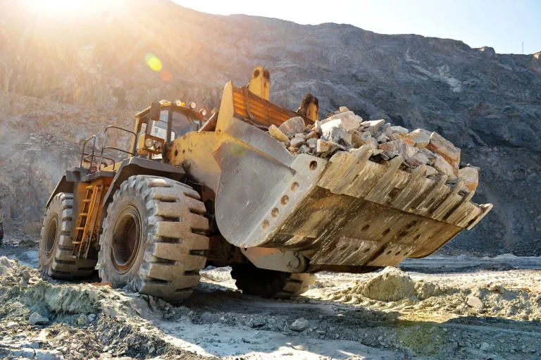 Digger truck in quarry