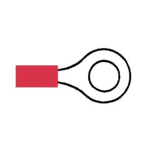 Durite Red 6.40mm Ring Automotive Crimp Terminal