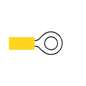 Durite Yellow 6.40mm Ring Automotive Crimp Terminal
