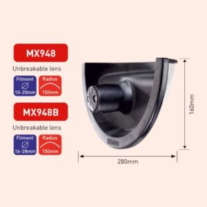 FISH EYE REAR MOUNTED MIRROR (MX948B) - (280MM X 160MM)