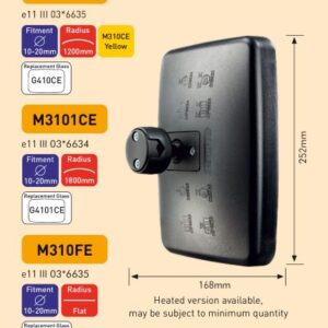 SIDE MIRROR 235 X 152mm E CLASS