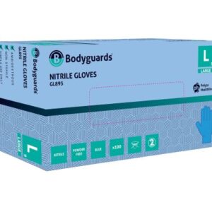 BODY GUARD LARGE HEAVY DUTY BLUE NITRILE GLOVES 100 PCS PACK