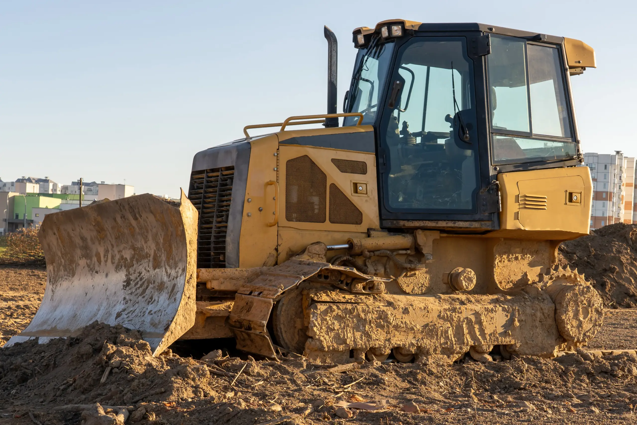 Bulldozer on a construction site